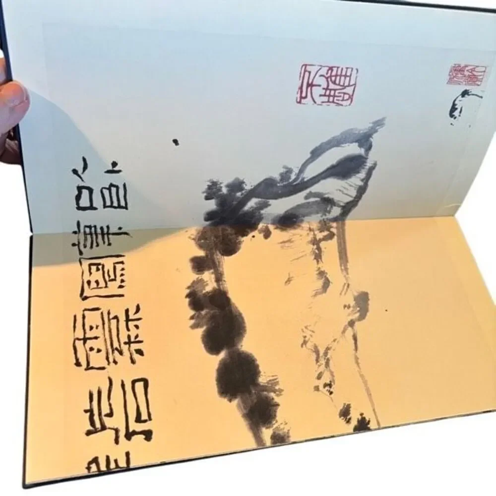 Pan Tianshou Chrysanthemum And Stone Scroll Chinese Book